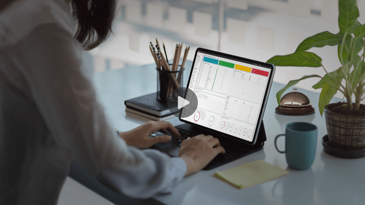 Dashboard del gestionale Welcome visualizzata su tablet