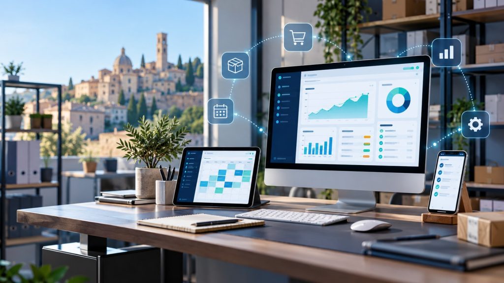 Software gestionale con dashboard per organizzare vendite, prenotazioni e attività aziendali